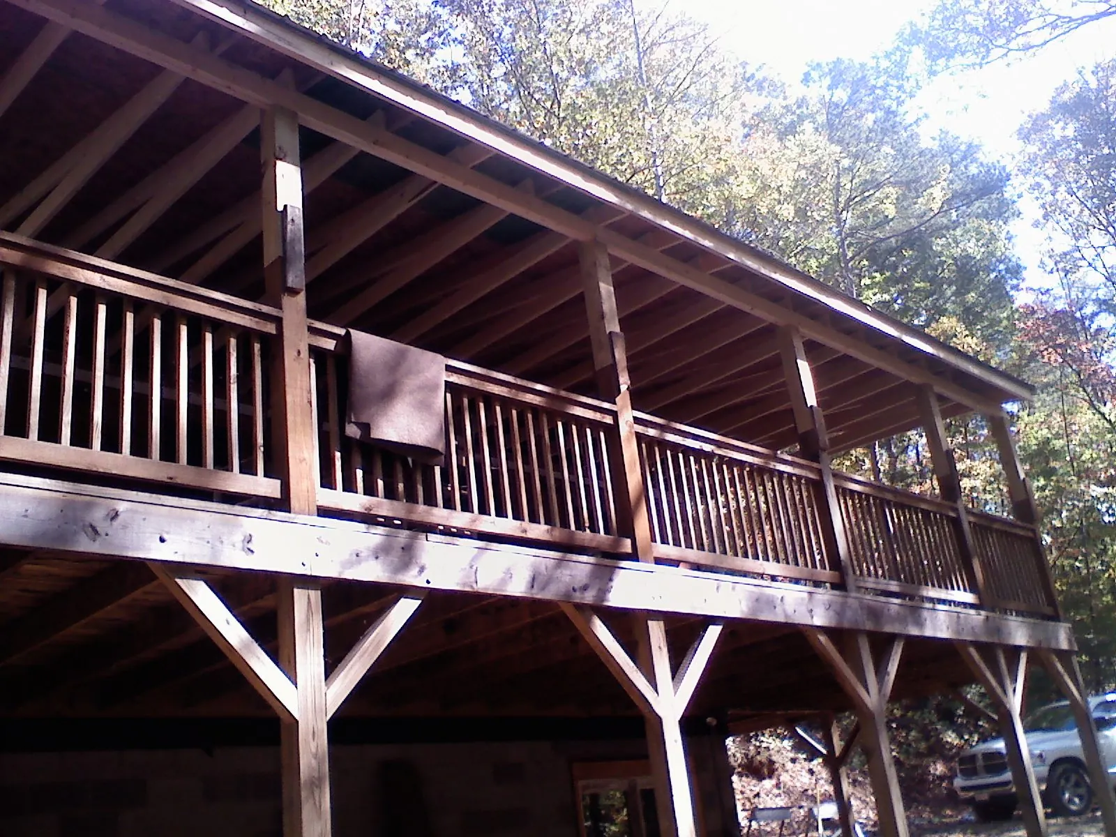 Timber framing under a new elevated porch and deck — Roof Leak Repair in Lloyd by Roofing Brothers